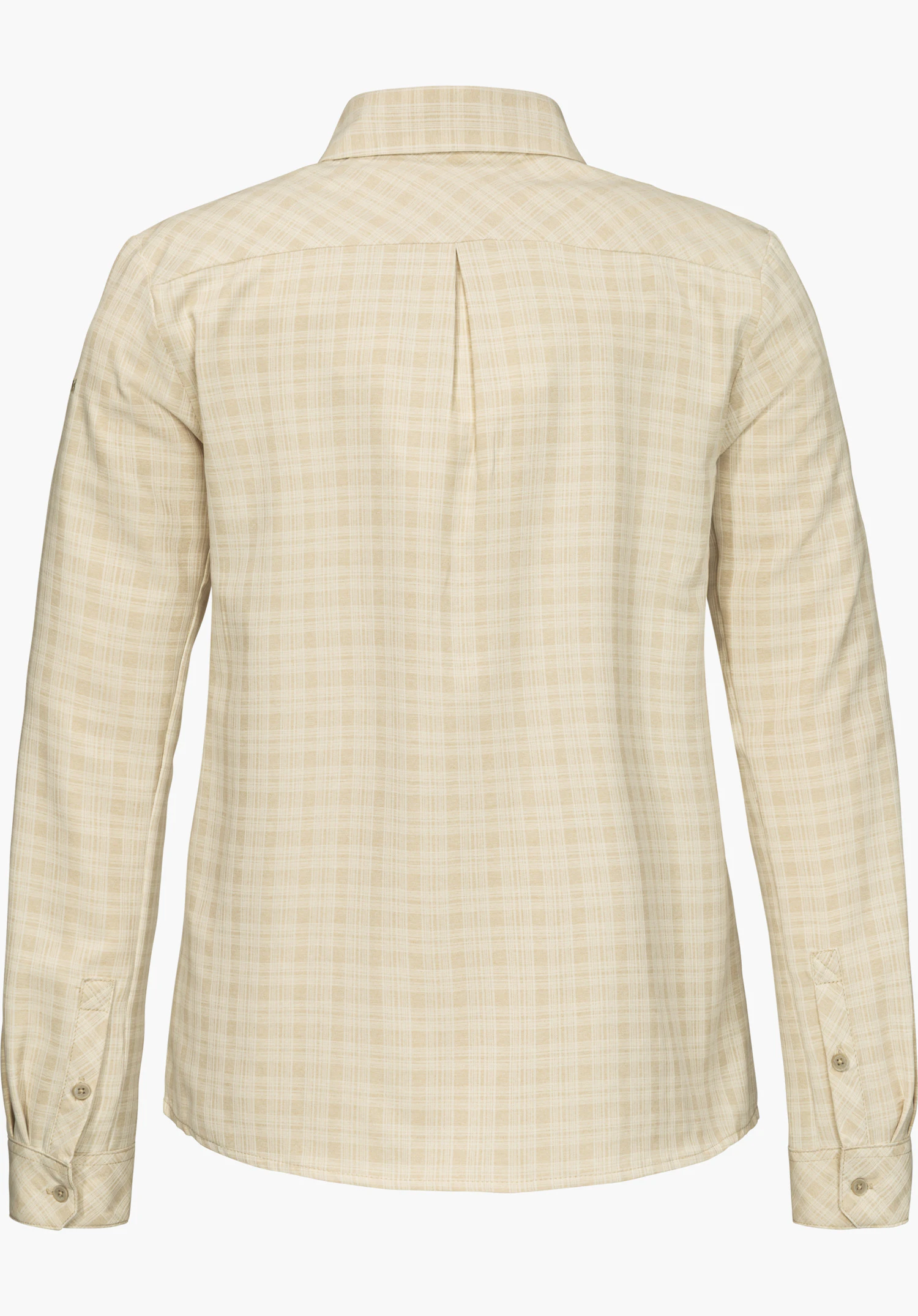 Blouse Style Energio WMN, blouse fonctionnelle beige, vue de dos, détourée sur fond blanc.