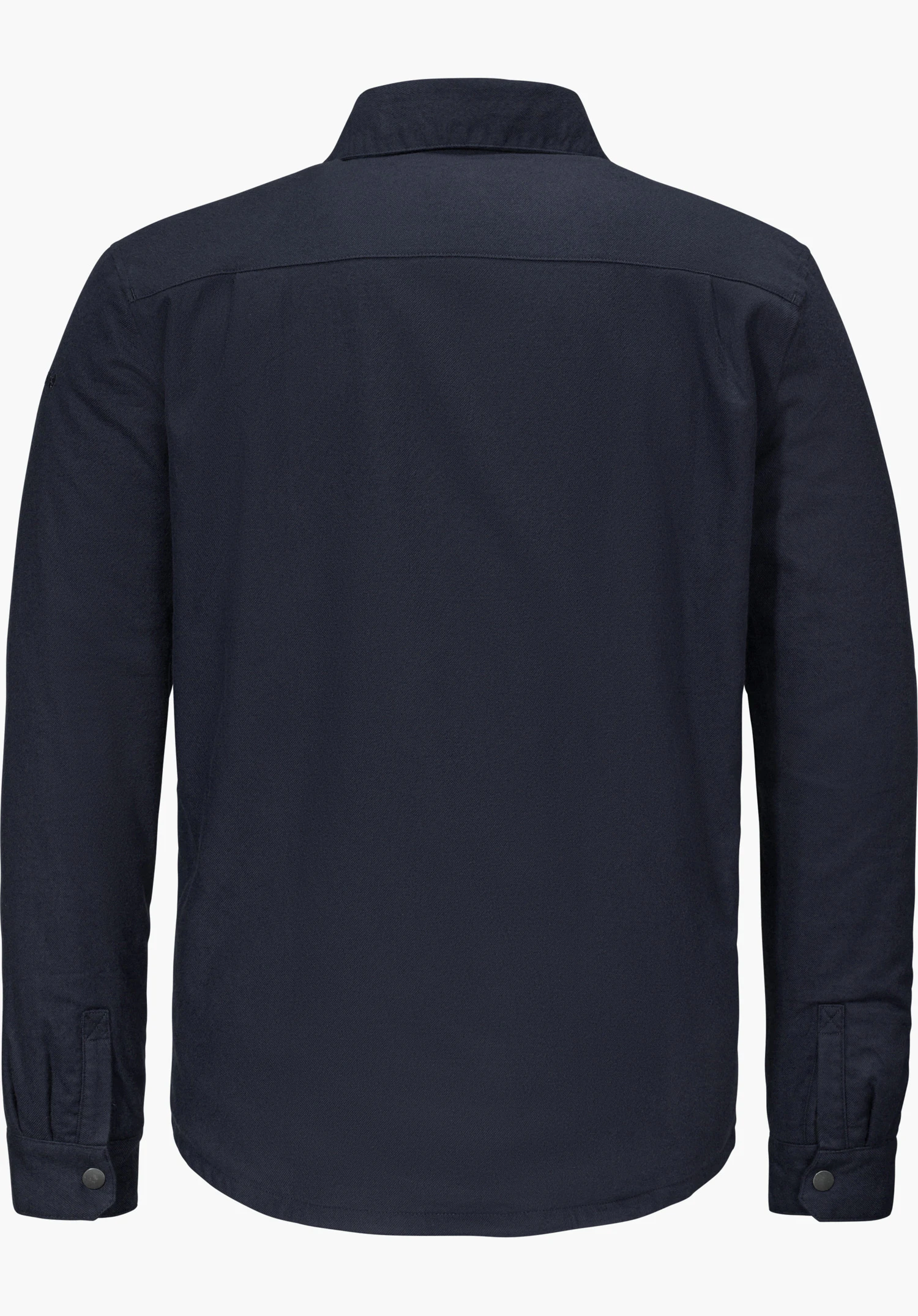 Overshirt Style Kalmor MEN in blue, shown from the back and isolated on a white background.