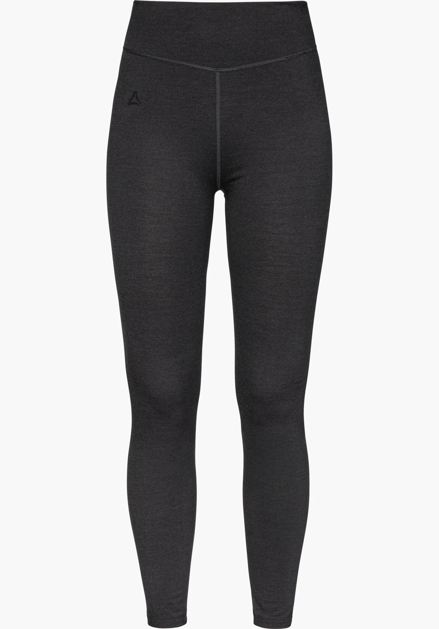 Tights Style Luterra WMN base layer in zwart, vooraanzicht met subtiel Schöffel-logo, vrijstaand tegen een witte achtergrond.