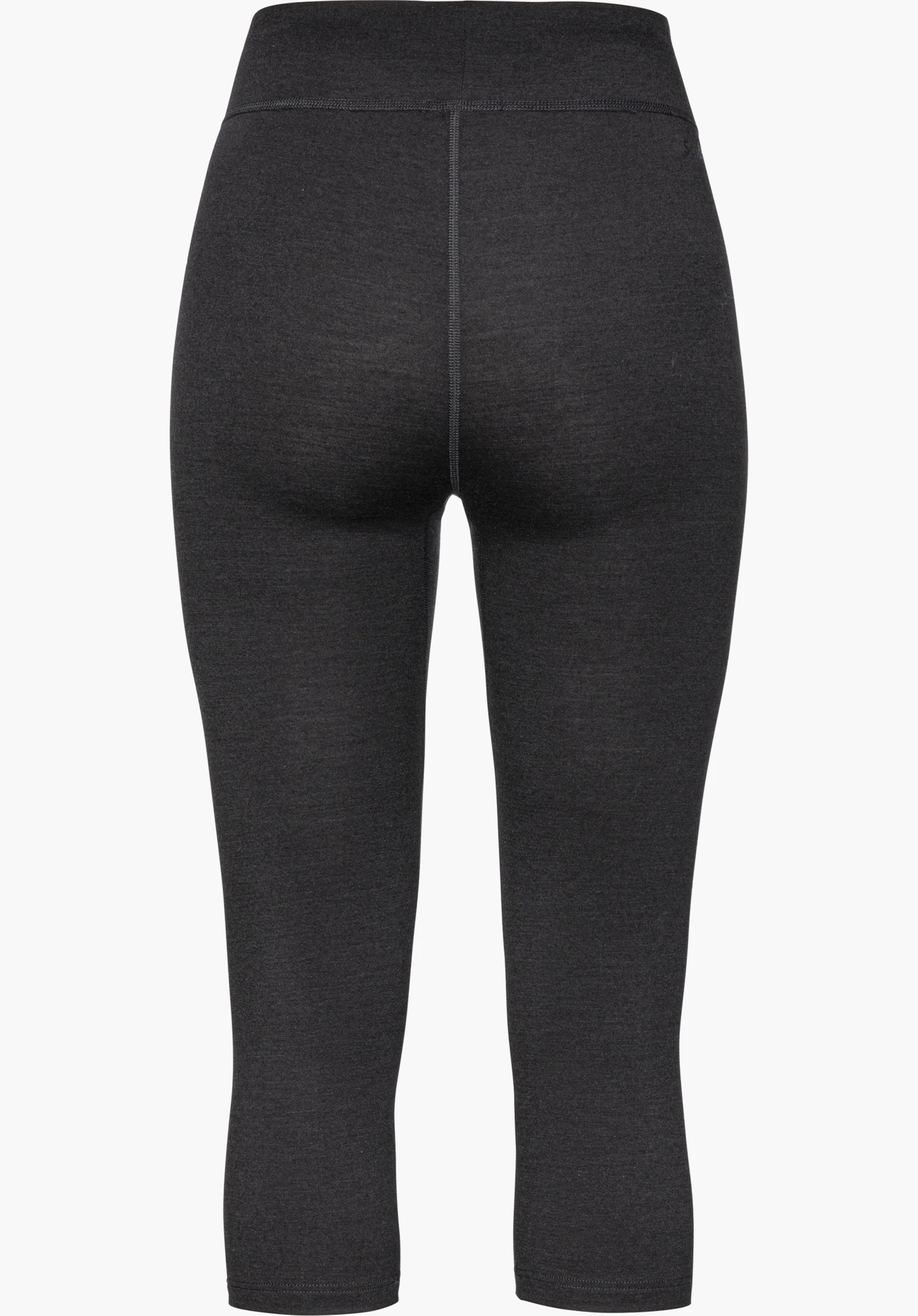 3/4 Pants Style Luterra WMN base layer in zwart, achteraanzicht, vrijstaand tegen een witte achtergrond.