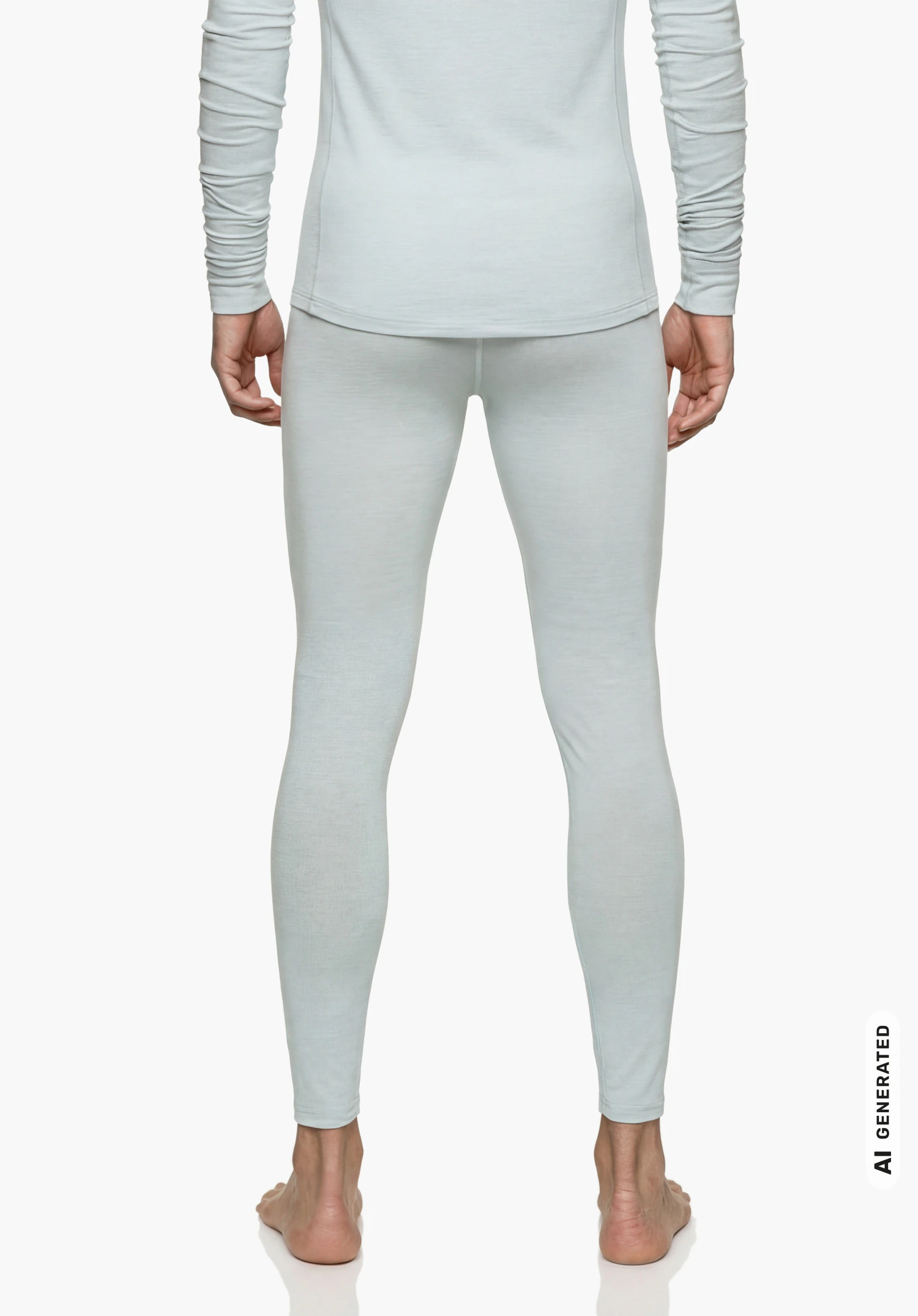 Tights Style Luterra MEN in grey, worn by a male model standing upright and shown from the back against a white background. (AI-generated)
