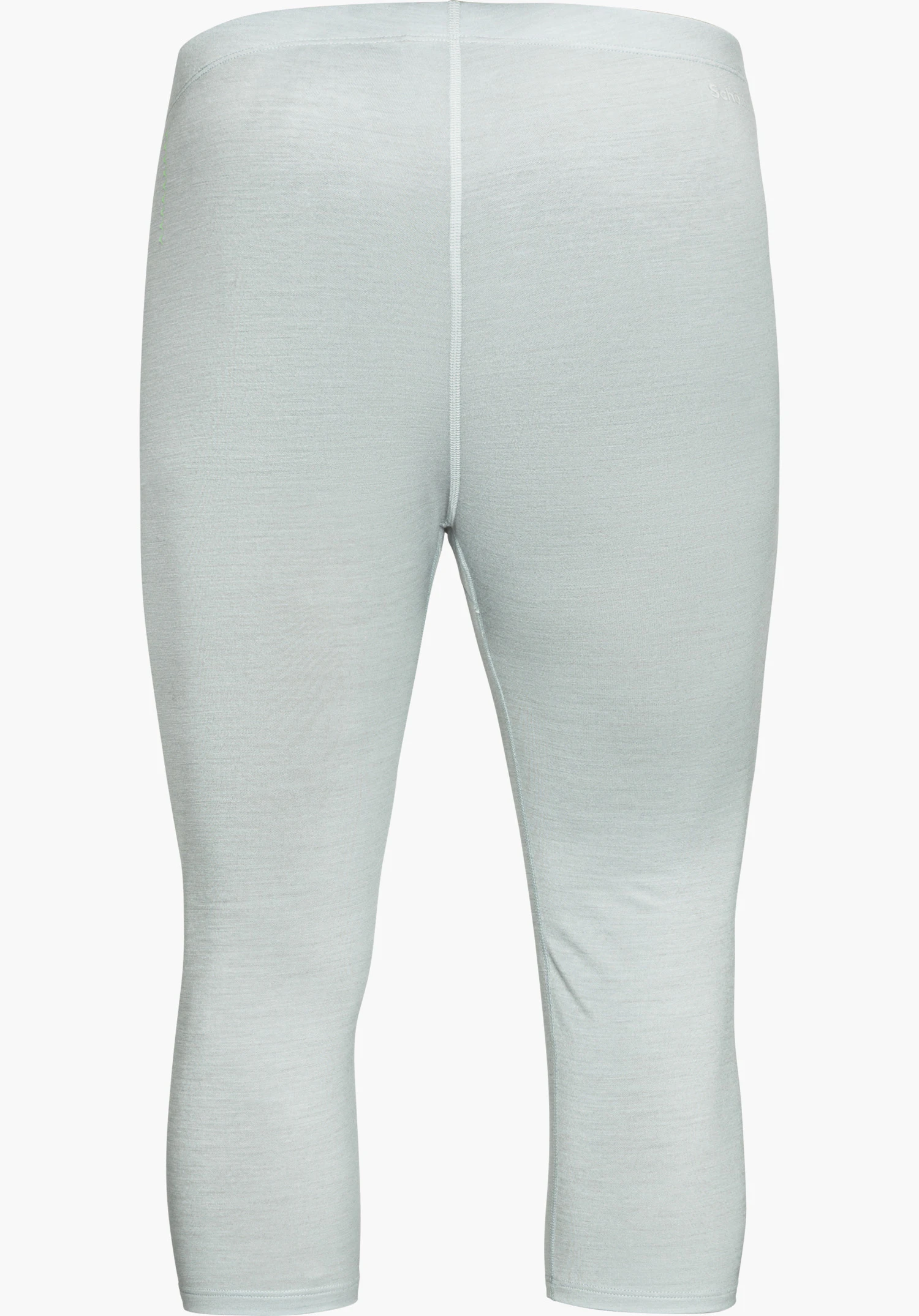 3/4 Pants Style Luterra MEN base layer in grey, shown from the back with Schöffel lettering, isolated on a white background.