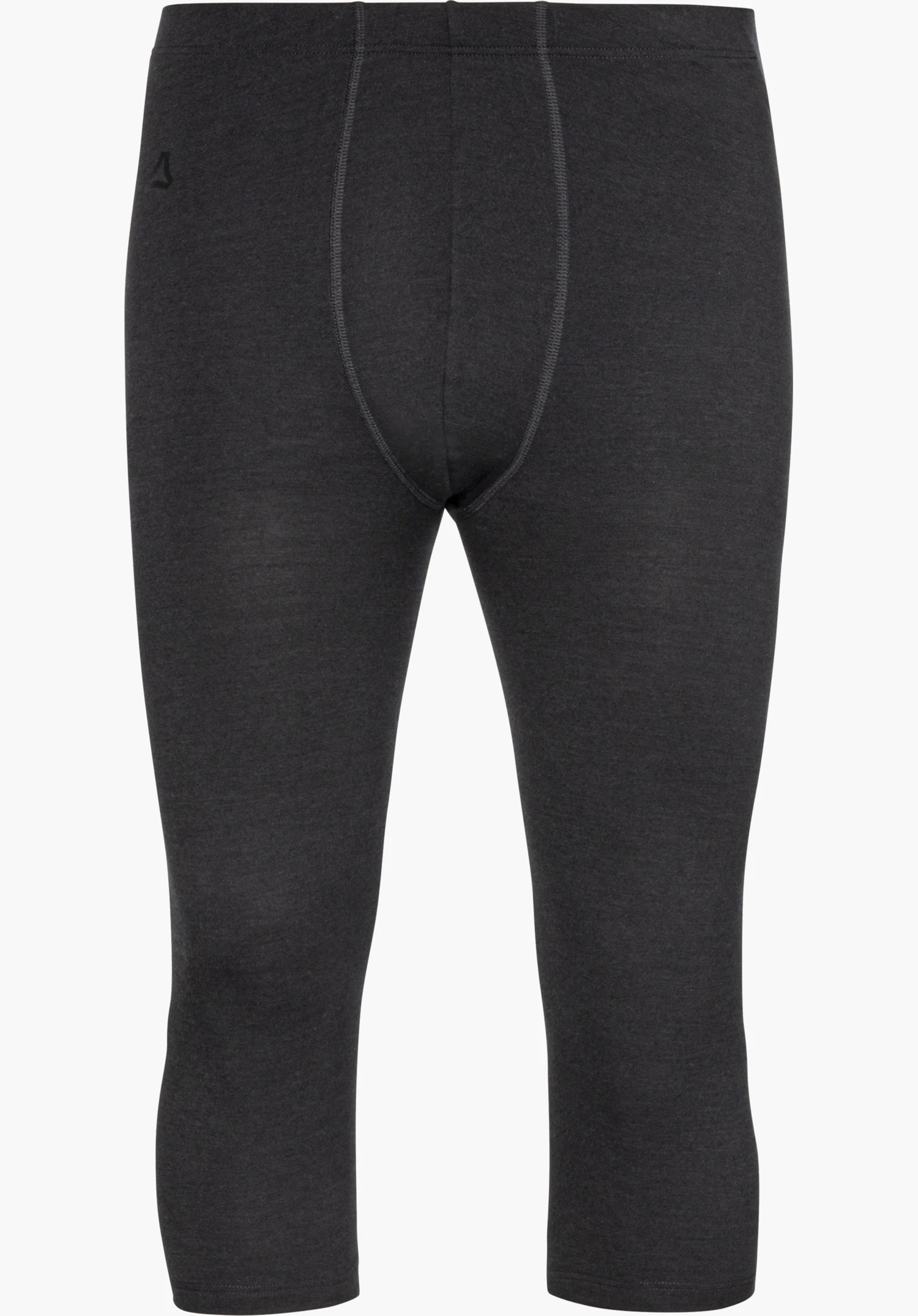 3/4 Pants Style Luterra MEN base layer in black, shown from the front with Schöffel logo, isolated on a white background.