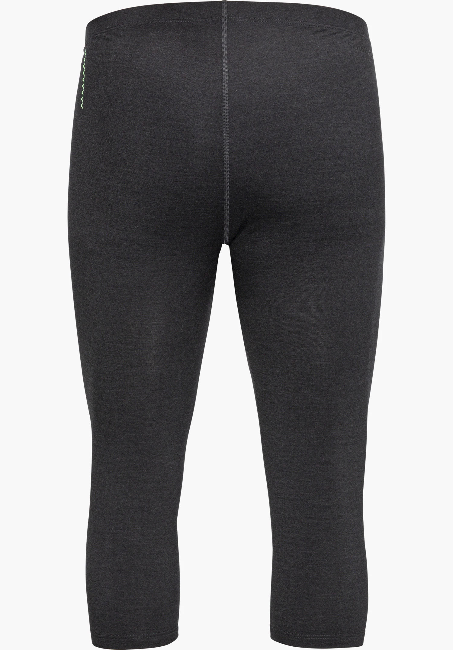 3/4 Pants Style Luterra MEN base layer in black, shown from the back and isolated on a white background.