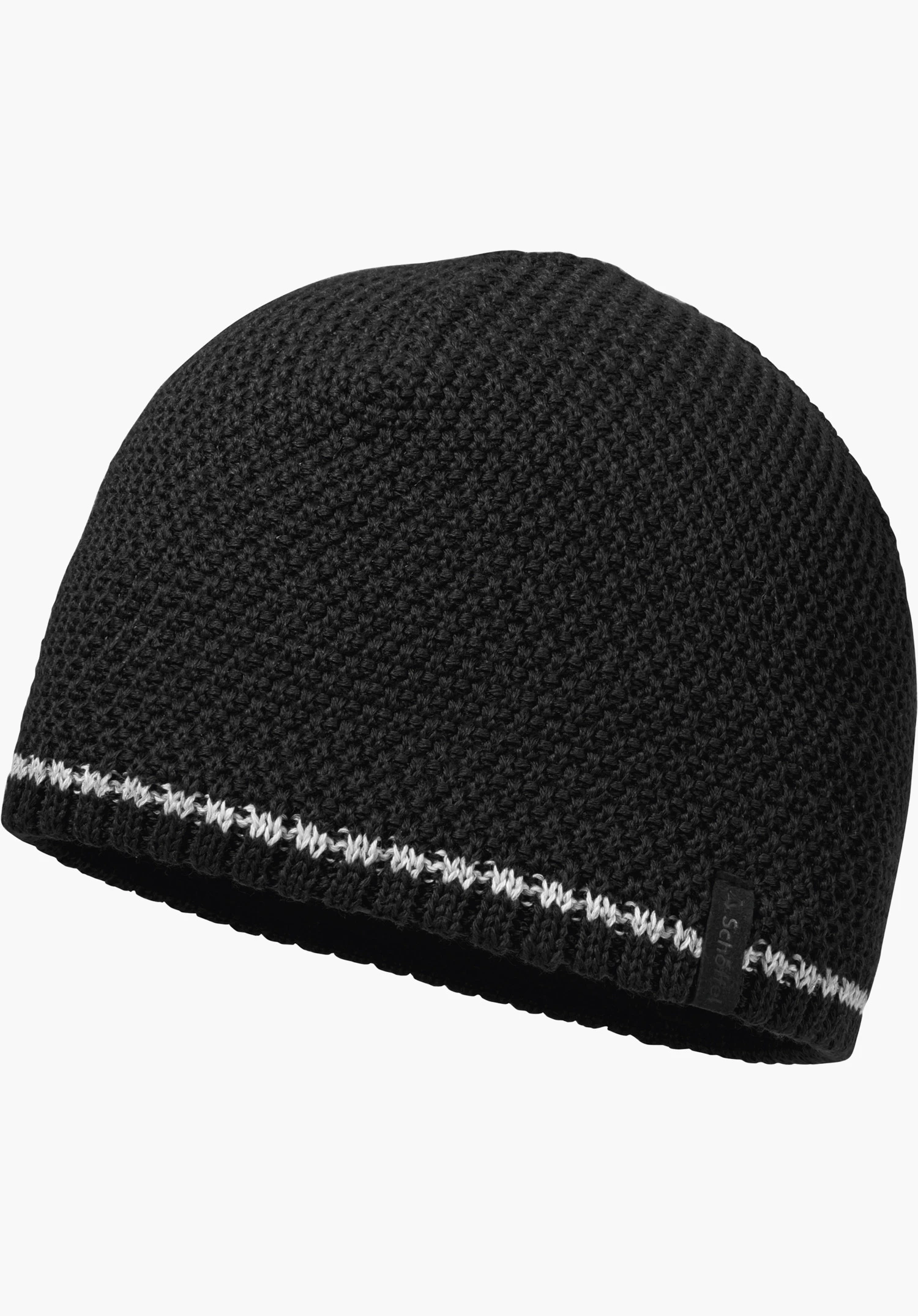 Hat Style Wildkar ALL Strickmütze in schwarz in Frontansicht freigestellt vor weißem Hintergrund.